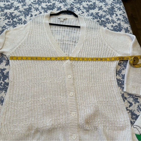 Coldwater Creek Cardigan Cream Longline Loose Knit Long Sleeve Size 1X - Picture 7 of 8